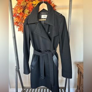 Coach Black wool trench coat size large